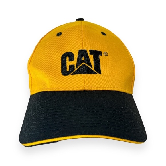 Caterpillar Yellow Black Hat CAT‎ Construction Equipment Adjustable Embroidered - Picture 2 of 8
